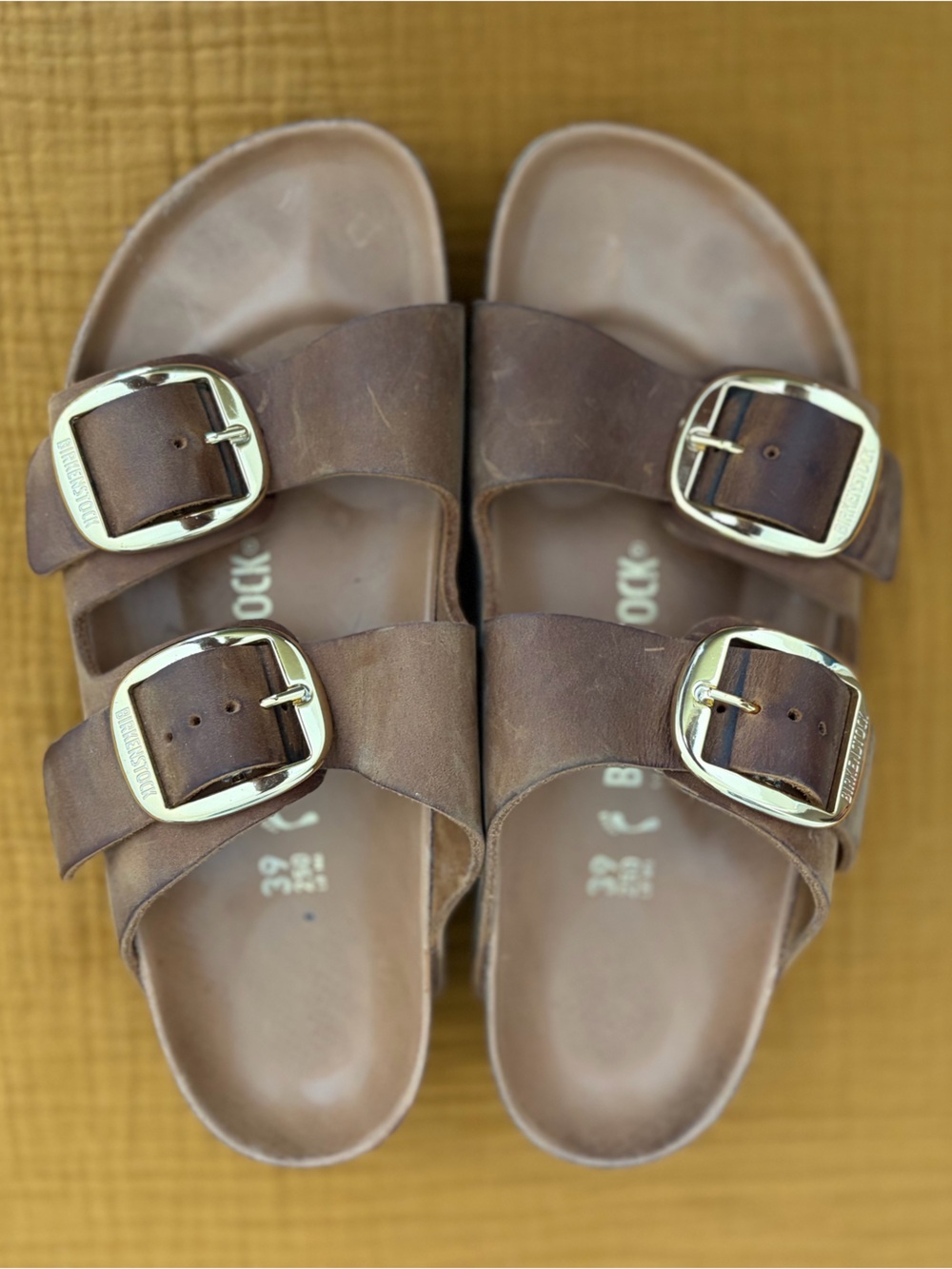 *pre-loved* Birkenstock Arizona Big Buckle Brown Leather Sandals US 8-8.5